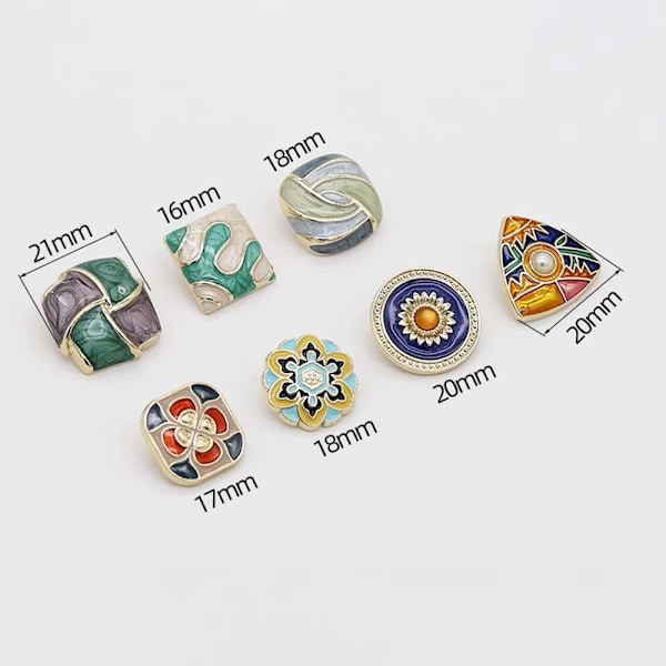 10 stk metal blomsterknapper Rhinestone knap E E E