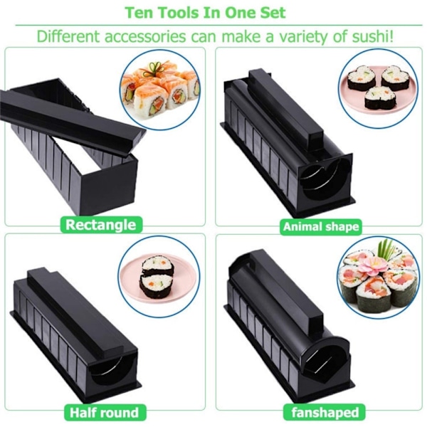 Sushi Making Kit Risbold Kagerulleform Sushiform 11Pcs/Set