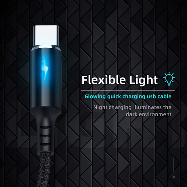 Typ C Kabel Datasladd SVART 2M Black 2M
