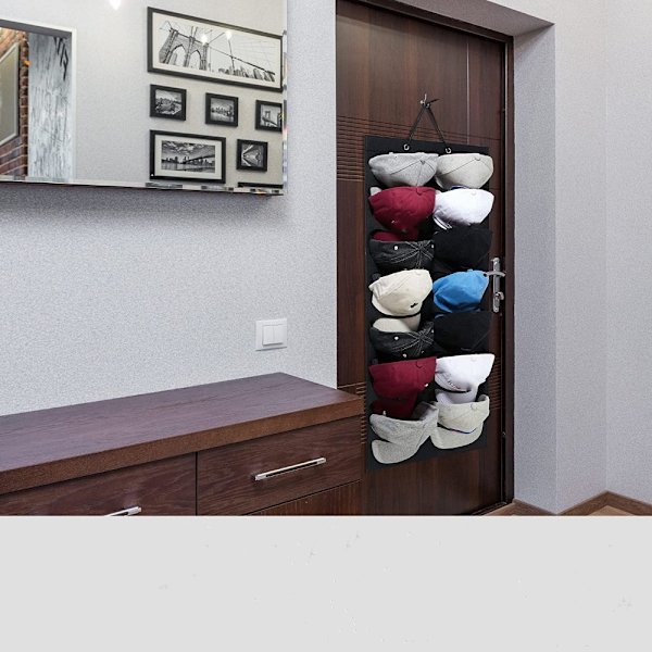 2 stk Baseball Hat Rack Cap Organizer Cap Opbevaringspose Black 2Pcs-2Pcs
