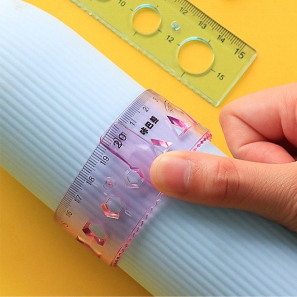 4kpl kolmioviivain Suora viivain LÄPINÄKYVÄ 15cm Transparent 15cm