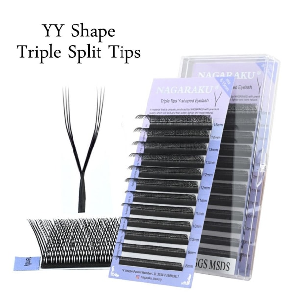 YY Form Triple Split Tips MIX 8-15MMCURL DD CURL DD Mix 8-15mmCurl DD