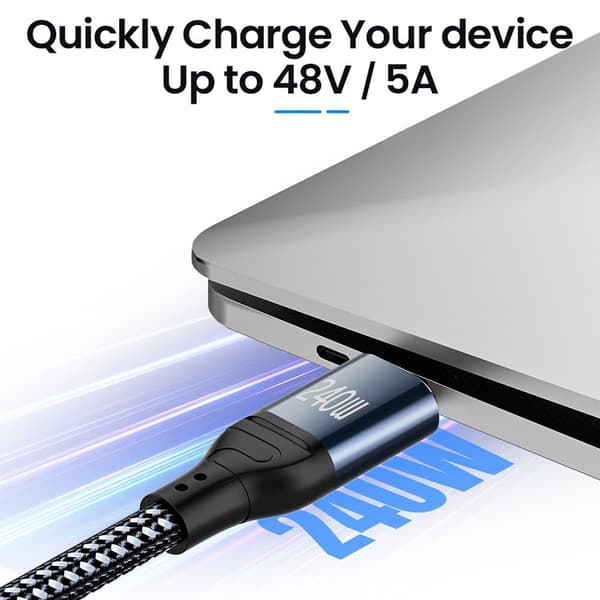 USB-C till Typ C-kabel Datalinje MIDDLE BEND 3M MIDDELBÖJ 3M Middle Bend 3m