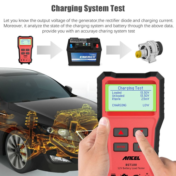 Bilbatteritester Bilopladningstest Cellebelastningstest 1pcs