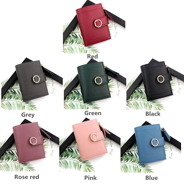 Dame Kort Tegnebog Kvinders Clutch Taske RØD Red