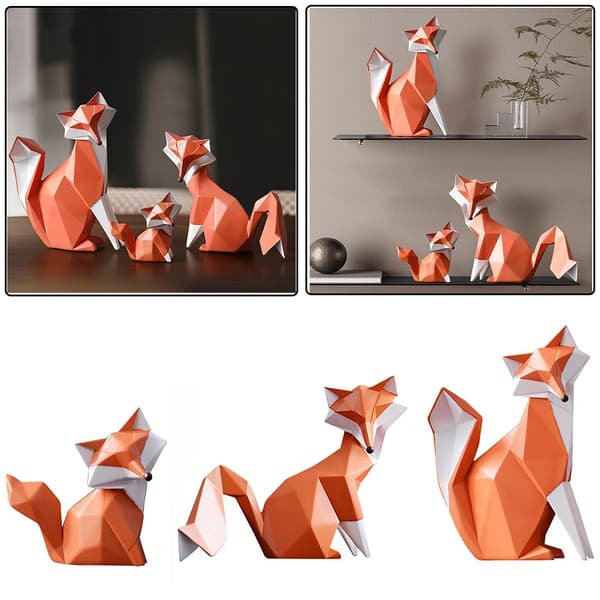 Resin Fox Staty geometrisk abstrakt figur 3