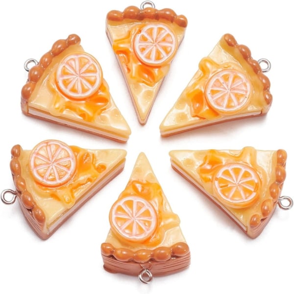 25 stk Resin Sitronpai Charms Søt Resin Triangle Pizza Charms