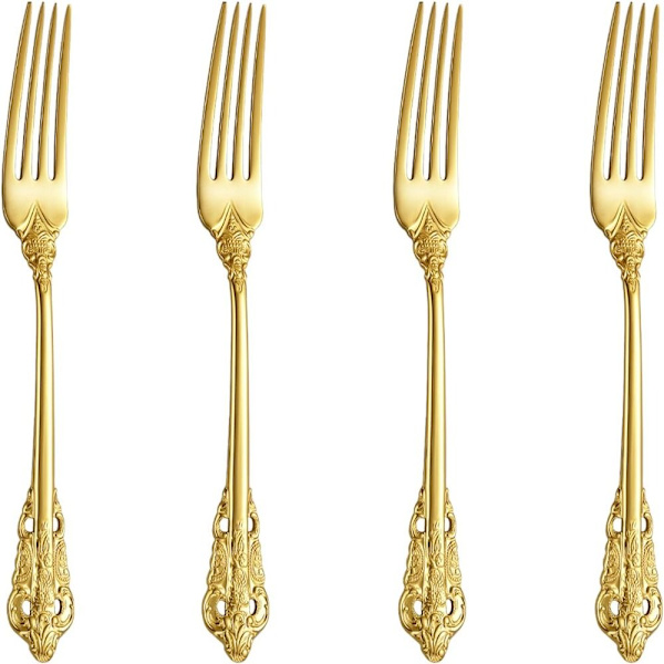 4 stk Dessertgaffel i rustfrit stål Retrogaffel i rustfrit stål 4 4 pcs