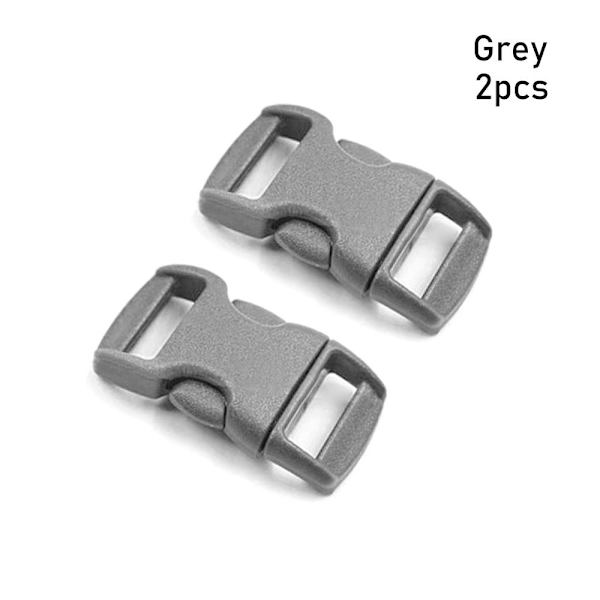 2stk Side Release Spænde Buede Paracord Spænder GRÅ Grey