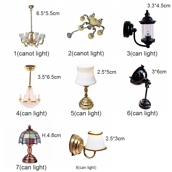 Dollhouse Light Miniature Kattokruunu 4(CAN LIGHT) 4(CAN LIGHT) 4(can light)