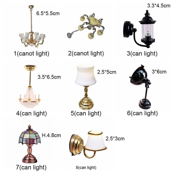 Dukkehus Light Miniature lysekrone 5(CAN LIGHT) 5(CAN LIGHT) 5(can light)