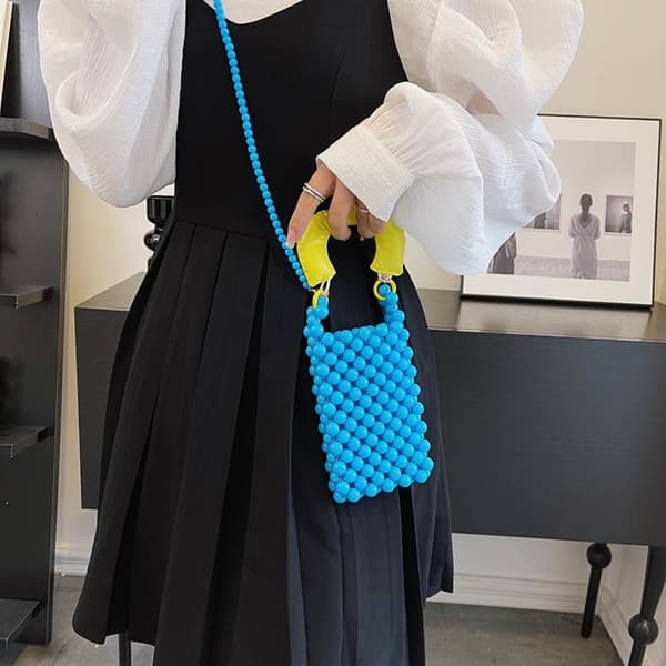Pearl Chain Bag Underarm Taske HVID white