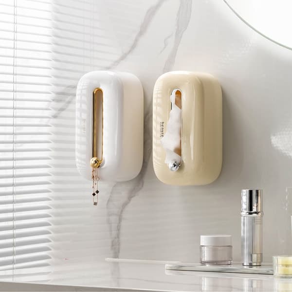 Væghængende Tissue Box Tissue Holder Opbevaring GUL Yellow