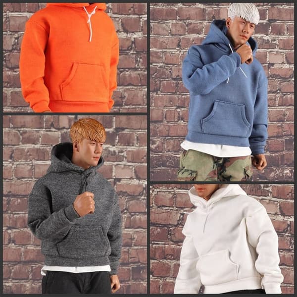 1/6 Miniature Tøj Soldat Casual Pullover GRÅ Grey