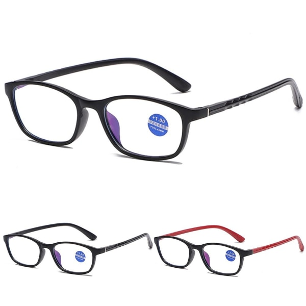 Anti-blått ljus Läsglasögon Ögonskyddsläsare RÖD Red Strength 4.0x-Strength 4.0x