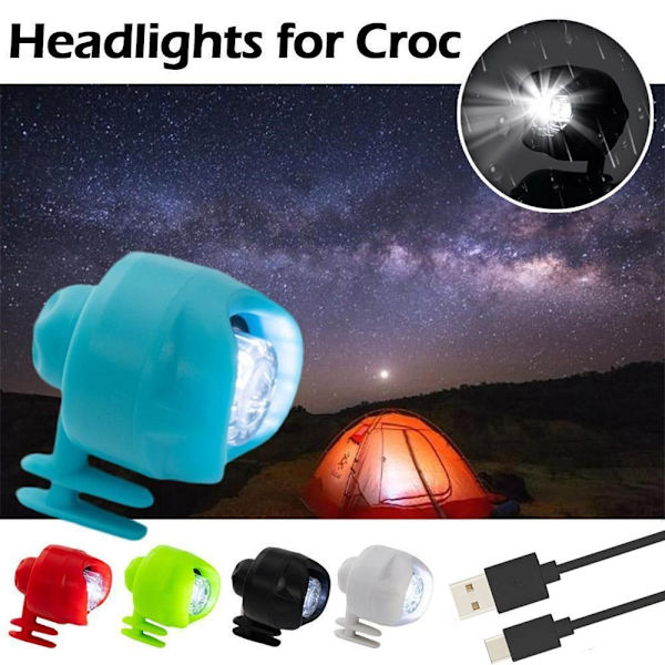 1PC frontlykter for Croc Shoes Charms E E