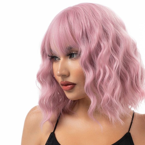 Parykk for kvinner med krøllete hår ROSA pink