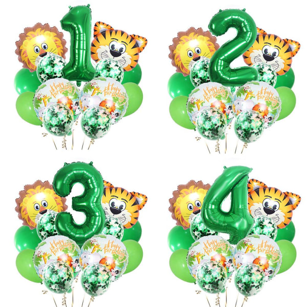 14 st Jungle Animal Lion Air Balloons Set Number 1