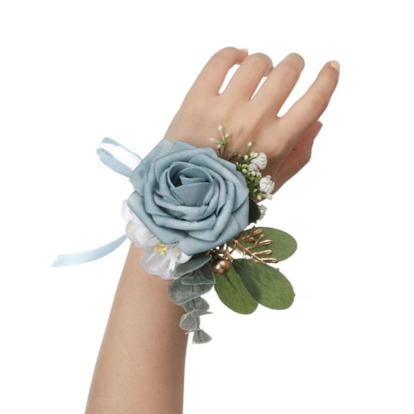 Champagne Håndledsarmbånd Håndledsblomst BLÅ blue