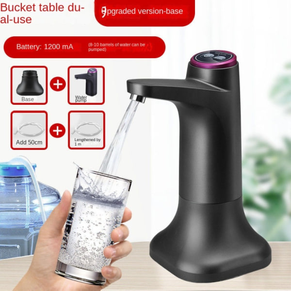 Elektrisk vattenpump Automatisk vattenflaskpump SVART Black