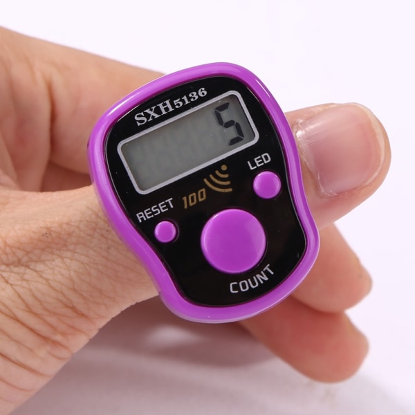 Mini fingerteller LCD LILLA purple
