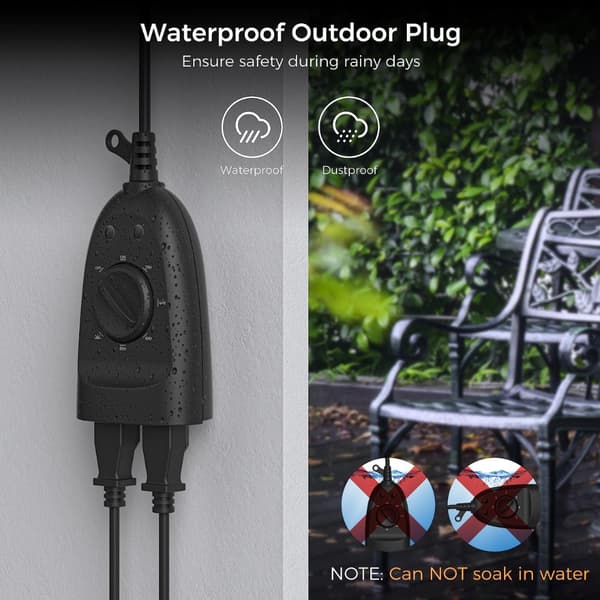 Outdoor Light Timer Plug 2 in 1 Outdoor Light Timer Trådlös