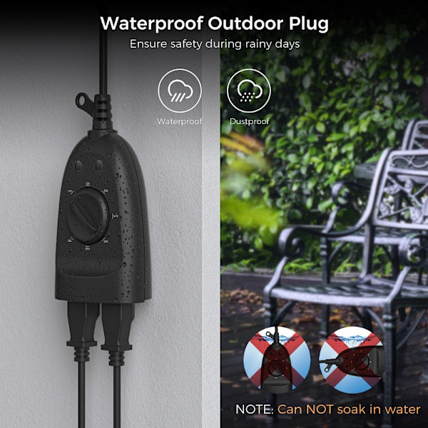 Outdoor Light Timer Plug 2 in 1 Outdoor Light Timer Wireless