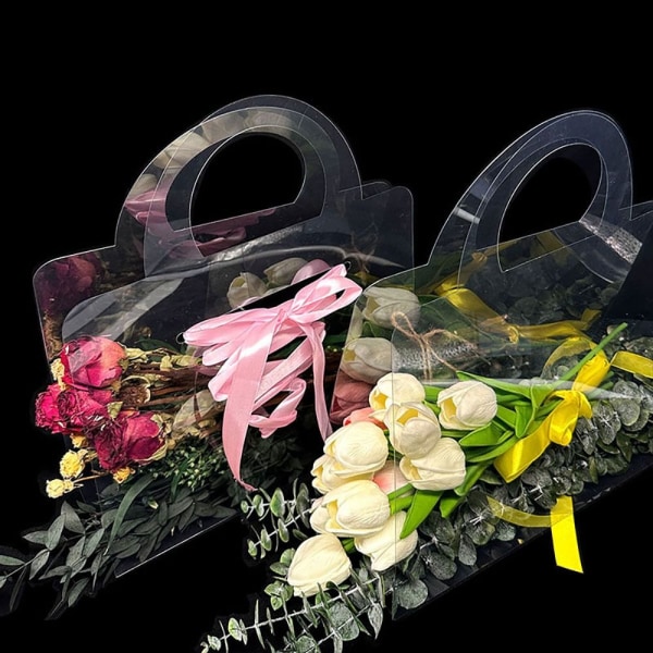 Transparent Flower Box Bukett Blomma Förpackningspåsar RECTANGLE Rectangle Shape