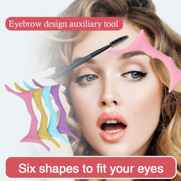 Silikoni Eyebrow Aid Tool Kulmakarvojen muodot stensiilit PINK Pink