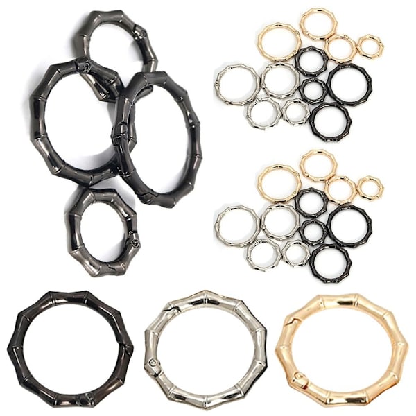 5 st Spring Polygon-Ring Spännen Karbinhake Handväskor Handväskor Silver 35.6mm