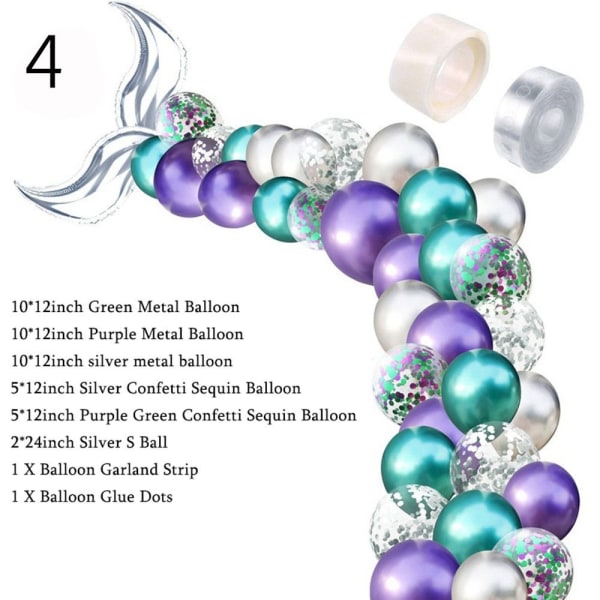 Mermaid Tail Balloon Arch Balloons Garland 1 1 1