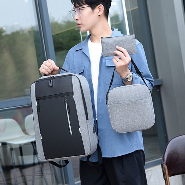 Travel Laptop Ryggsäck Set Business Smart Ryggsäck MÖRKBLÅ dark blue