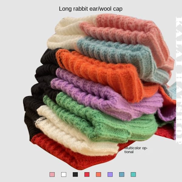 Strikket ulllue Warm Tide Lue HVIT OG ROSA HVIT OG ROSA White and Pink
