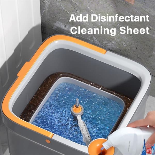 Square Spin Mop Håndfri Lazy Squeeze Mop Spin Mop Sæt