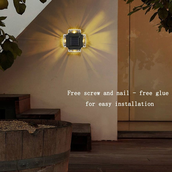 2stk LED Vegglampe Gjerde Vegglamper HVIT LYS HVIT LYS White Light