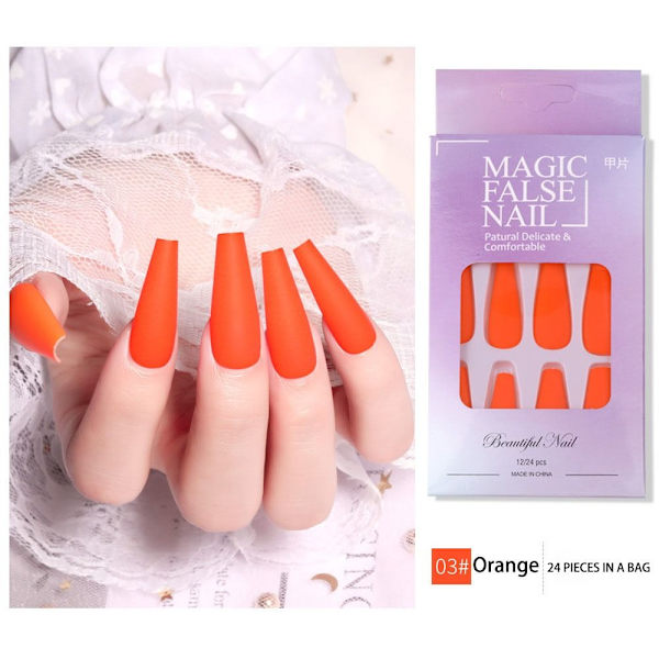 False Nails False Nail Tips ORANGE Orange