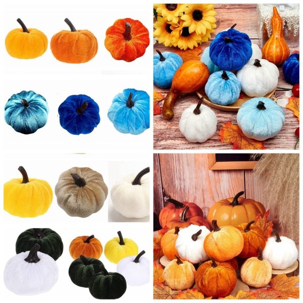 4stk Falsk gresskar Halloween dekorasjon ORANSJE orange