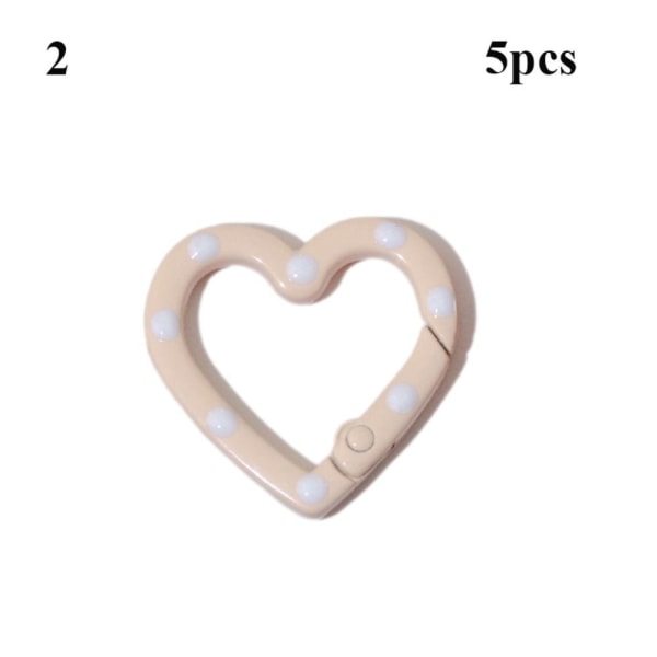 5 stk Spring Heart Ring Spænder Karabinhage 2 2 2