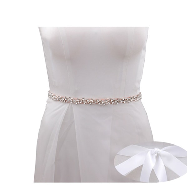 Rhinestone Perle Bælte Applikation SØLV silver