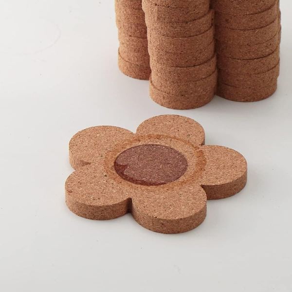 12 kpl Paksut korkkilasinaluset Pienet kukkaeristysmatto 12 kpl 12pcs