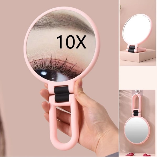 Forstørrelsesglas Makeup Spejl Vanity Mirror PINK 5X 5X Pink 5X-5X