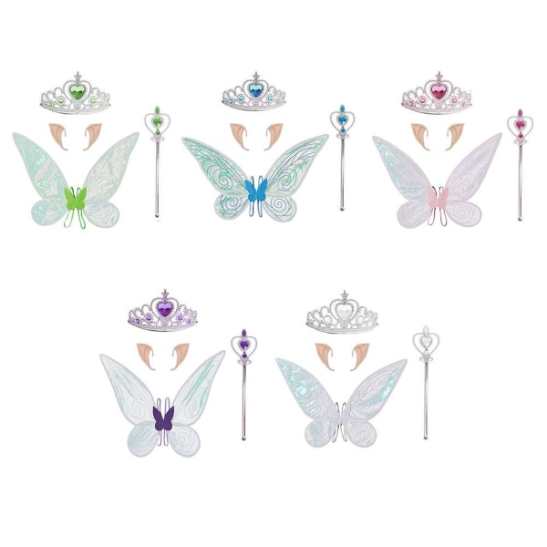Butterfly Fairy Wings Dress Up Rekvisitter Sæt BLÅ Blue