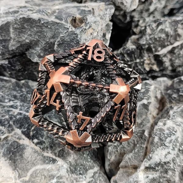 Metallterninger 20-sidige terninger SØLV silver