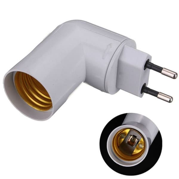 Skruekonverter E27 Pære Lys Base EU STIK EU STIK EU Plug
