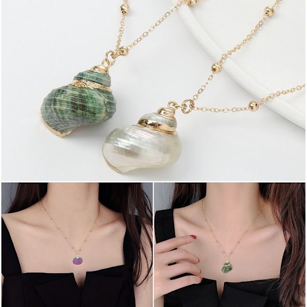 Boho Conch Shell Kaulakoru Natural Seashell Riipukset 3 3 3