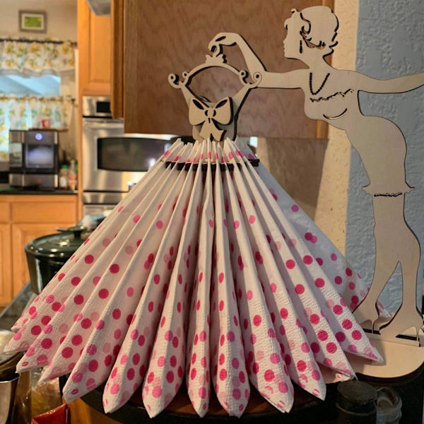 Bryllupsserviettholder Skjørt Vevsholder Beauty Statue Tissue