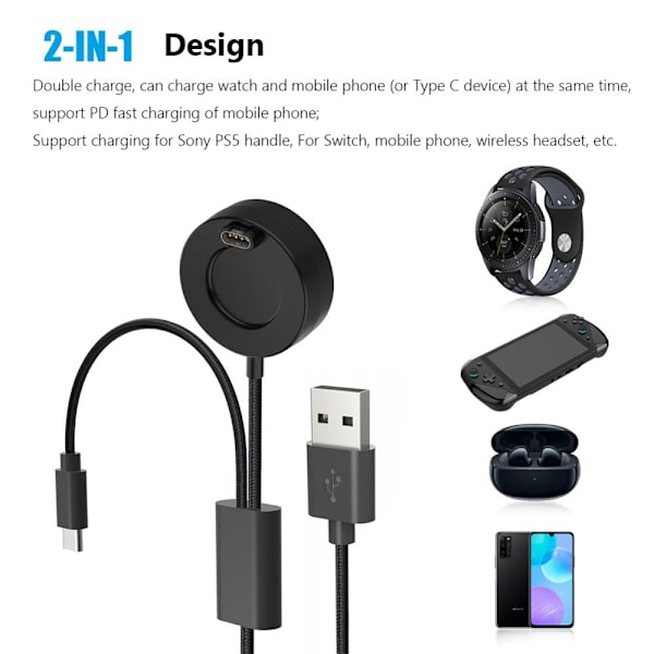 PD Lader USB-kabel Nylonflettet ladeledning