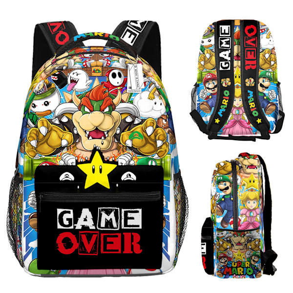 Kids Super Mario School Bag Backpack 3D Student Travel Backpack Boys Girls