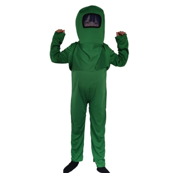 Kids Cosplay Among Us Costumes Party Fancy Dress Set green L