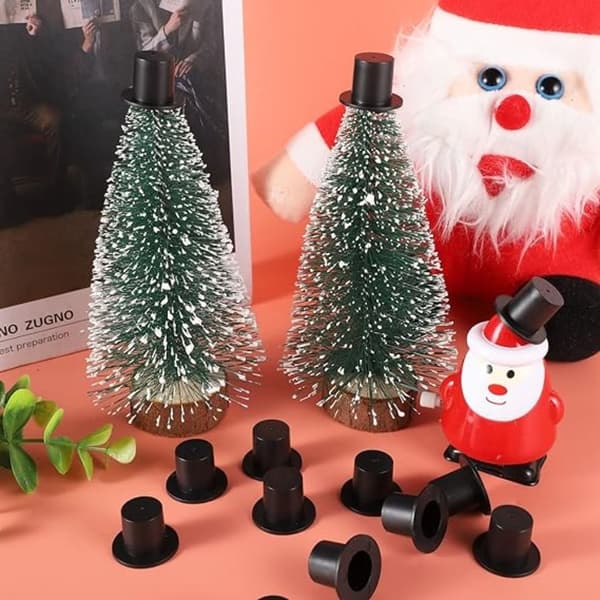 Mini Sorte Top Hatte Jul Snemand Hatte Dukke Mini Hatte